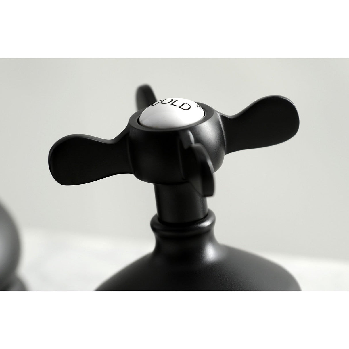Essex KS1160BEX Two-Handle 3-Hole Deck Mount Widespread Bathroom Faucet with Brass Pop-Up, Matte Black
