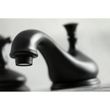 Essex KS1160BEX Two-Handle 3-Hole Deck Mount Widespread Bathroom Faucet with Brass Pop-Up, Matte Black