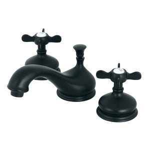 Essex KS1160BEX Two-Handle 3-Hole Deck Mount Widespread Bathroom Faucet with Brass Pop-Up, Matte Black
