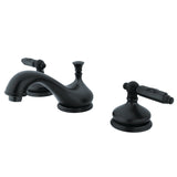 Georgian KS1160GL Two-Handle 3-Hole Deck Mount Widespread Bathroom Faucet with Brass Pop-Up, Matte Black