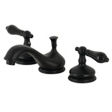 Duchess KS1160PKL Two-Handle 3-Hole Deck Mount Widespread Bathroom Faucet with Brass Pop-Up, Matte Black