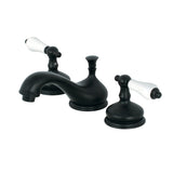 Heritage KS1160PL Two-Handle 3-Hole Deck Mount Widespread Bathroom Faucet with Brass Pop-Up, Matte Black