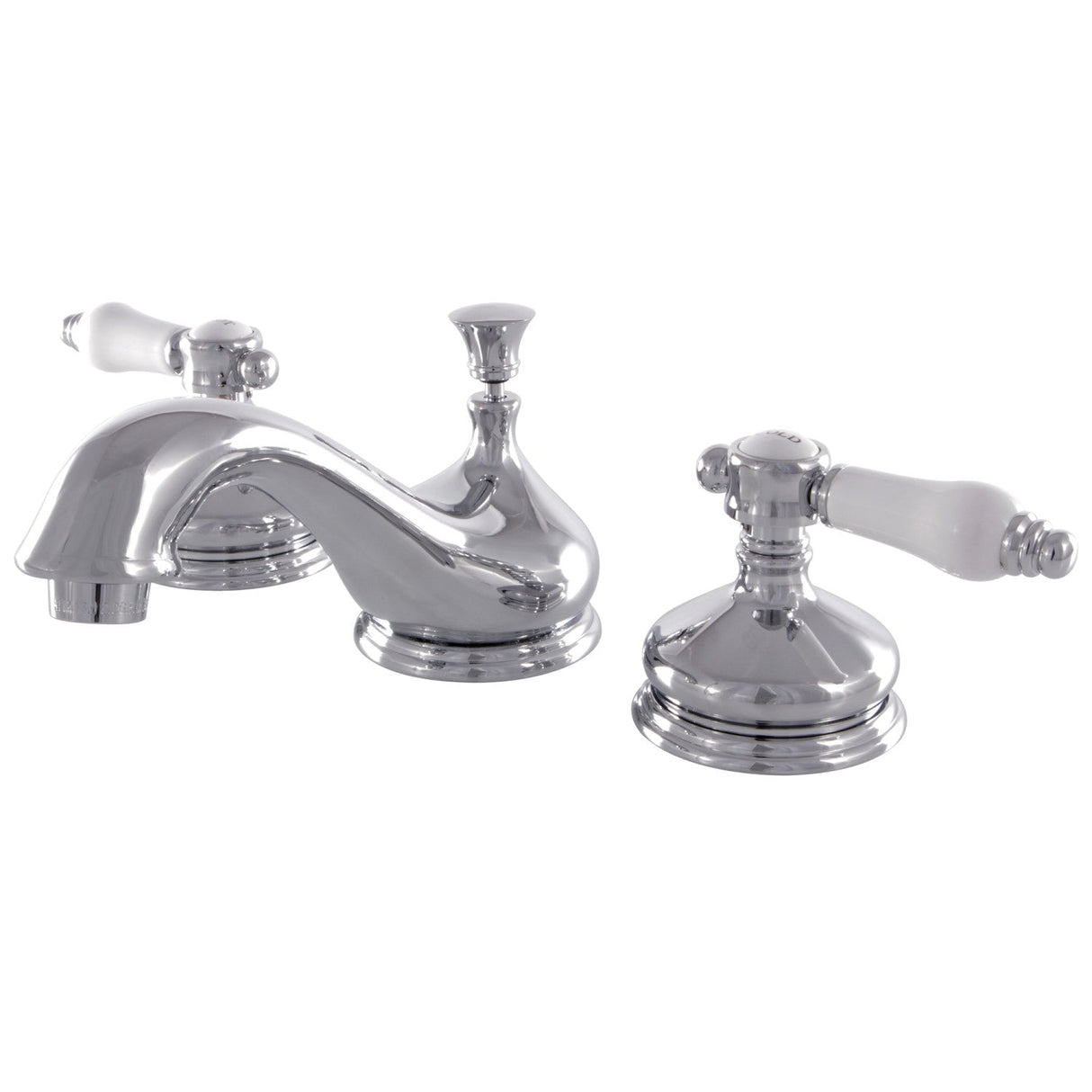 Bel-Air KS1161BPL Two-Handle 3-Hole Deck Mount Widespread Bathroom Faucet with Brass Pop-Up, Polished Chrome