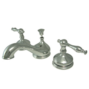 Heritage KS1161NL Two-Handle 3-Hole Deck Mount Widespread Bathroom Faucet with Brass Pop-Up, Polished Chrome