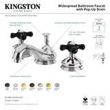 Duchess KS1161PKX Two-Handle 3-Hole Deck Mount Widespread Bathroom Faucet with Brass Pop-Up, Polished Chrome