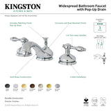 Tudor KS1161TAL Two-Handle 3-Hole Deck Mount Widespread Bathroom Faucet with Brass Pop-Up, Polished Chrome