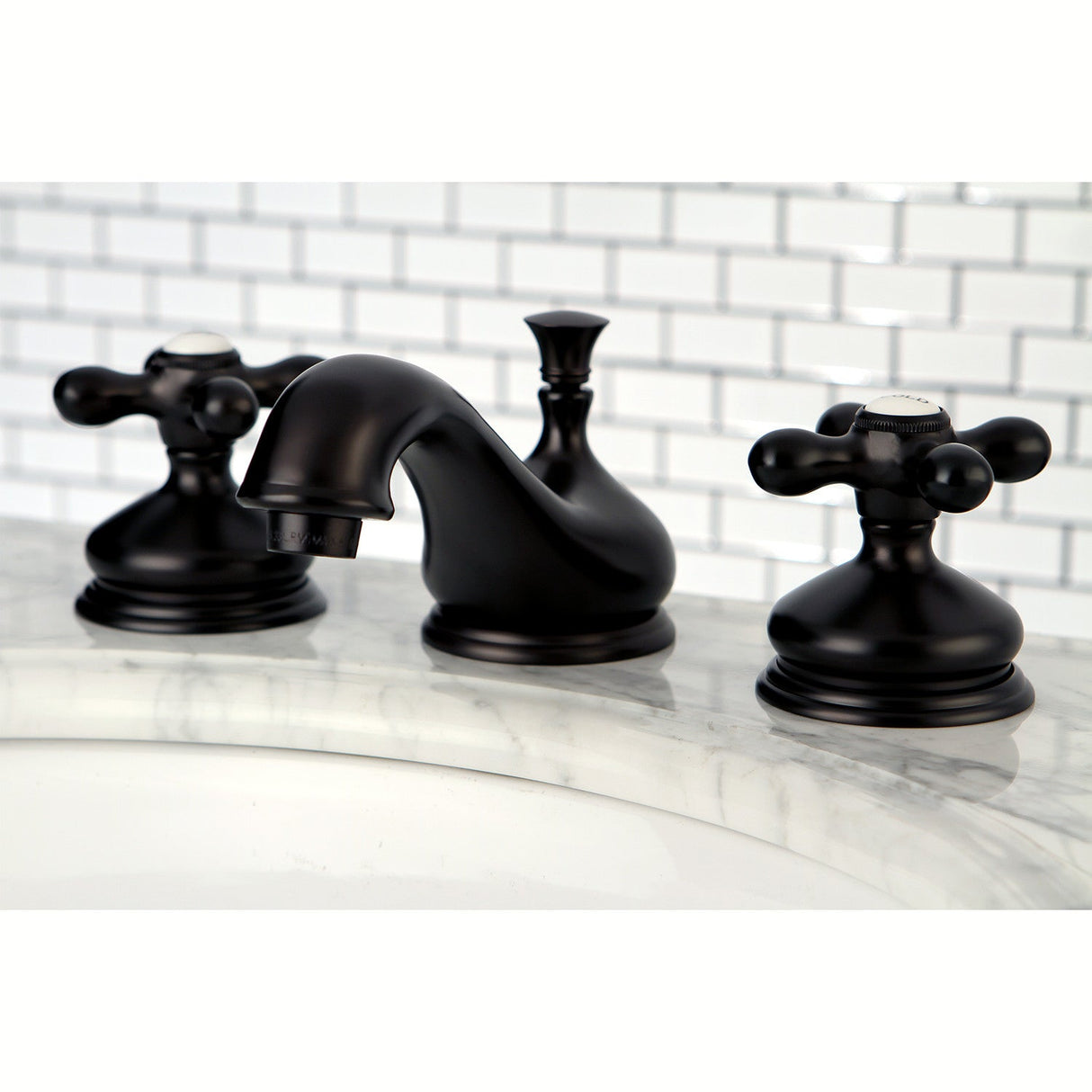 Heritage KS1165AX Two-Handle 3-Hole Deck Mount Widespread Bathroom Faucet with Brass Pop-Up, Oil Rubbed Bronze