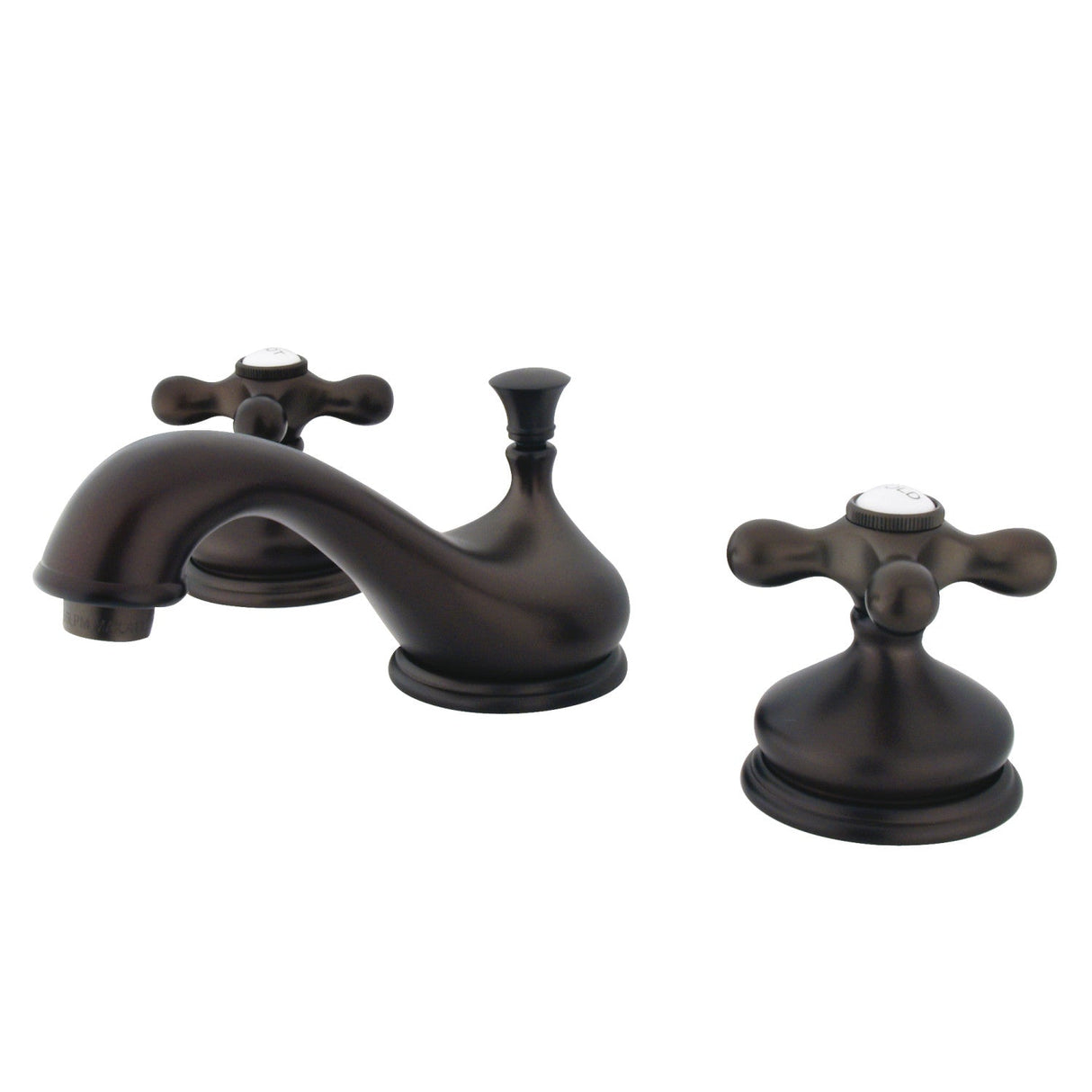Heritage KS1165AX Two-Handle 3-Hole Deck Mount Widespread Bathroom Faucet with Brass Pop-Up, Oil Rubbed Bronze