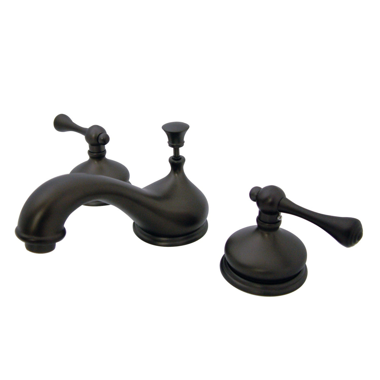 Vintage KS1165BL Two-Handle 3-Hole Deck Mount Widespread Bathroom Faucet with Brass Pop-Up, Oil Rubbed Bronze