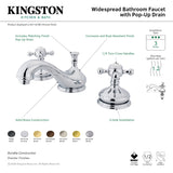 Vintage KS1165BX Two-Handle 3-Hole Deck Mount Widespread Bathroom Faucet with Brass Pop-Up, Oil Rubbed Bronze