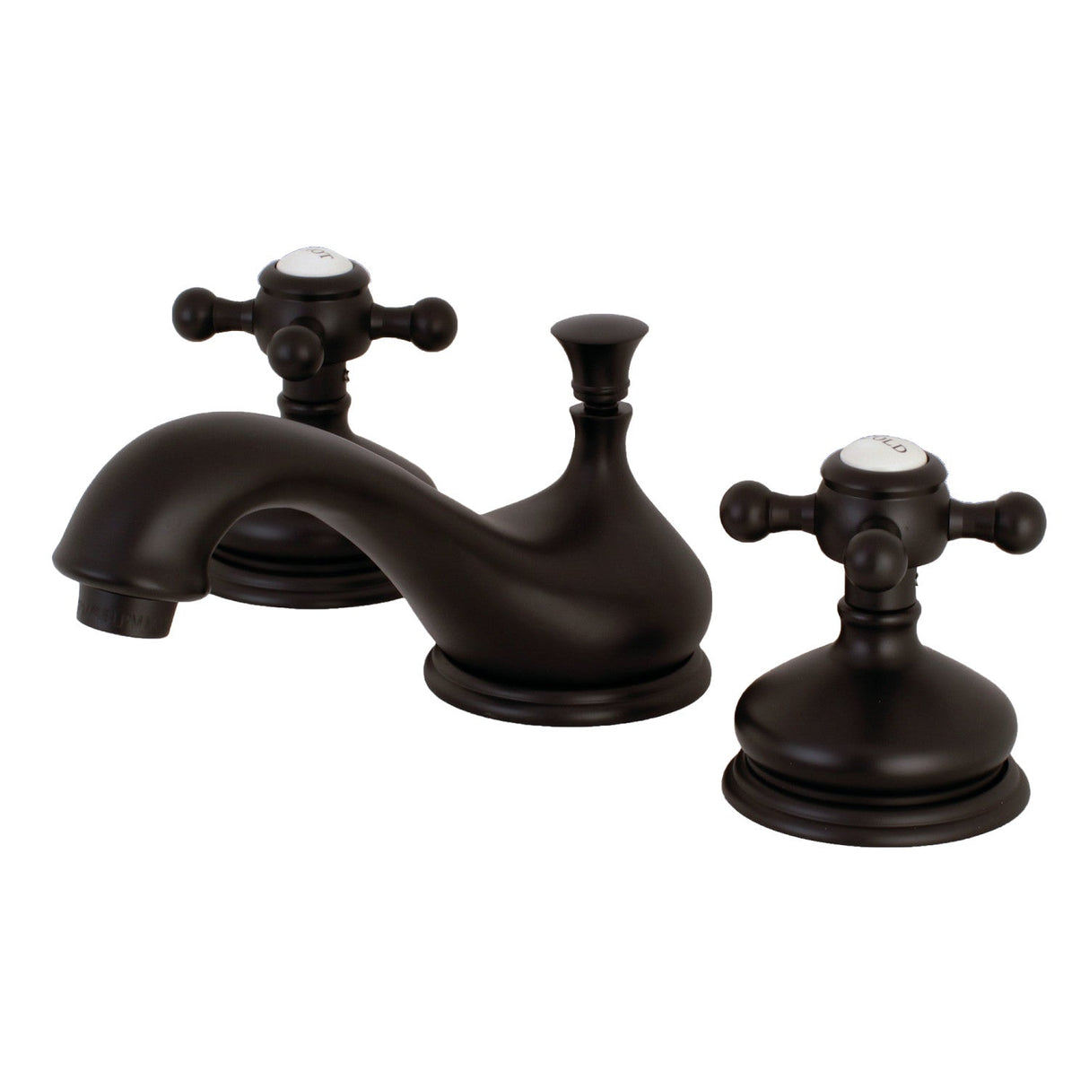 Vintage KS1165BX Two-Handle 3-Hole Deck Mount Widespread Bathroom Faucet with Brass Pop-Up, Oil Rubbed Bronze