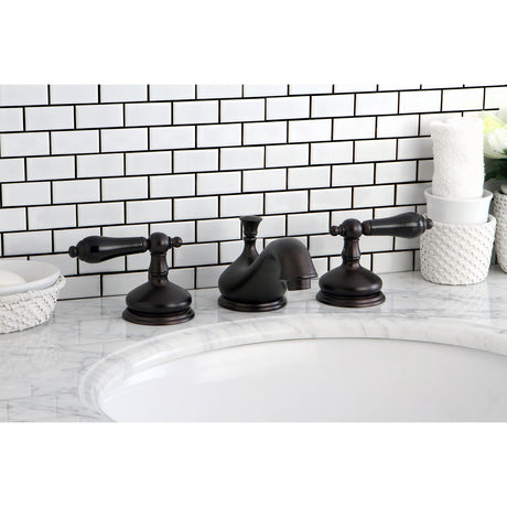Duchess KS1165PKL Two-Handle 3-Hole Deck Mount Widespread Bathroom Faucet with Brass Pop-Up, Oil Rubbed Bronze