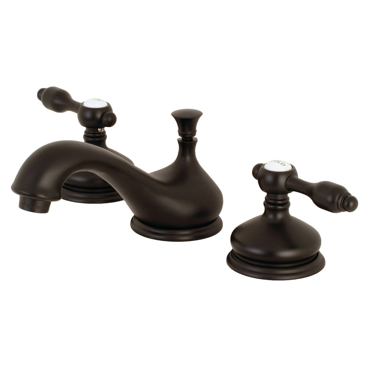 Tudor KS1165TAL Two-Handle 3-Hole Deck Mount Widespread Bathroom Faucet with Brass Pop-Up, Oil Rubbed Bronze