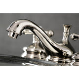 Heritage KS1166AX Two-Handle 3-Hole Deck Mount Widespread Bathroom Faucet with Brass Pop-Up, Polished Nickel