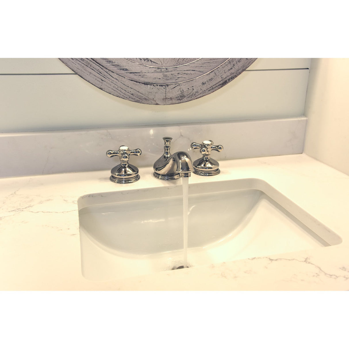 Heritage KS1166AX Two-Handle 3-Hole Deck Mount Widespread Bathroom Faucet with Brass Pop-Up, Polished Nickel