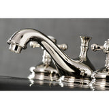 Vintage KS1166BX Two-Handle 3-Hole Deck Mount Widespread Bathroom Faucet with Brass Pop-Up, Polished Nickel