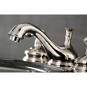 Tudor KS1166TAL Two-Handle 3-Hole Deck Mount Widespread Bathroom Faucet with Brass Pop-Up, Polished Nickel