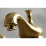 Essex KS1167BEX Two-Handle 3-Hole Deck Mount Widespread Bathroom Faucet with Brass Pop-Up, Brushed Brass