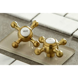 Vintage KS1167BX Two-Handle 3-Hole Deck Mount Widespread Bathroom Faucet with Brass Pop-Up, Brushed Brass