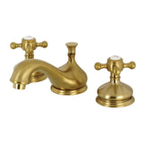 Vintage KS1167BX Two-Handle 3-Hole Deck Mount Widespread Bathroom Faucet with Brass Pop-Up, Brushed Brass