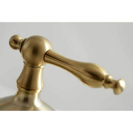 Heritage KS1167NL Two-Handle 3-Hole Deck Mount Widespread Bathroom Faucet with Brass Pop-Up, Brushed Brass