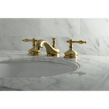 Heritage KS1167NL Two-Handle 3-Hole Deck Mount Widespread Bathroom Faucet with Brass Pop-Up, Brushed Brass