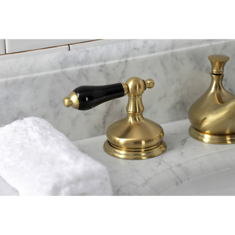 Duchess KS1167PKL Two-Handle 3-Hole Deck Mount Widespread Bathroom Faucet with Brass Pop-Up, Brushed Brass
