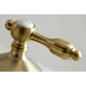 Tudor KS1167TAL Two-Handle 3-Hole Deck Mount Widespread Bathroom Faucet with Brass Pop-Up, Brushed Brass