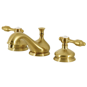 Tudor KS1167TAL Two-Handle 3-Hole Deck Mount Widespread Bathroom Faucet with Brass Pop-Up, Brushed Brass