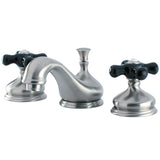 Duchess KS1168PKX Two-Handle 3-Hole Deck Mount Widespread Bathroom Faucet with Brass Pop-Up, Brushed Nickel