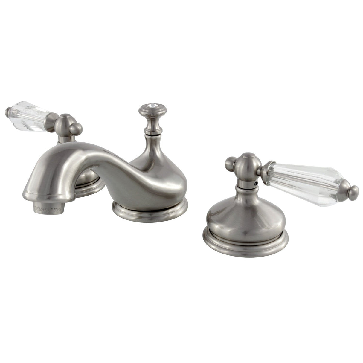 Wilshire KS1168WLL Two-Handle 3-Hole Deck Mount Widespread Bathroom Faucet with Brass Pop-Up, Brushed Nickel