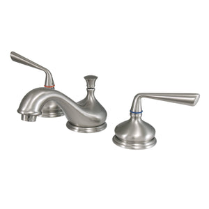 Silver Sage KS1168ZL Two-Handle 3-Hole Deck Mount Widespread Bathroom Faucet with Brass Pop-Up, Brushed Nickel
