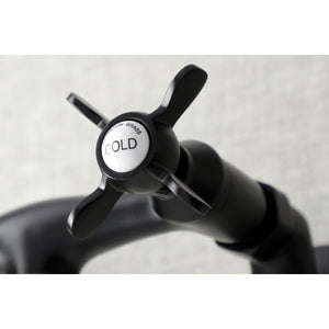 Essex KS116MB Two-Handle 2-Hole Wall Mount Bathroom Faucet, Matte Black