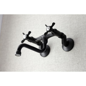 Essex KS116MB Two-Handle 2-Hole Wall Mount Bathroom Faucet, Matte Black