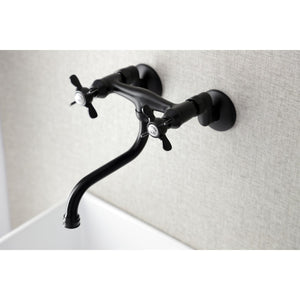 Essex KS116MB Two-Handle 2-Hole Wall Mount Bathroom Faucet, Matte Black