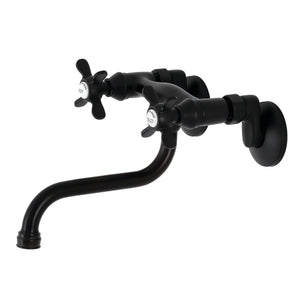 Essex KS116MB Two-Handle 2-Hole Wall Mount Bathroom Faucet, Matte Black