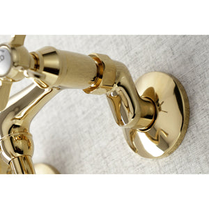 Essex KS116PB Two-Handle 2-Hole Wall Mount Bathroom Faucet, Polished Brass