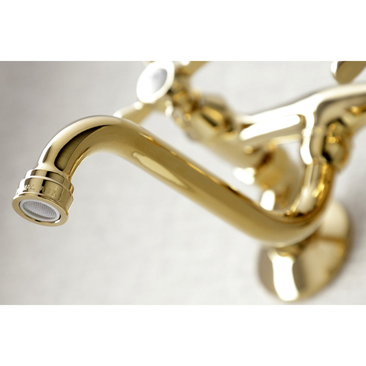 Essex KS116PB Two-Handle 2-Hole Wall Mount Bathroom Faucet, Polished Brass
