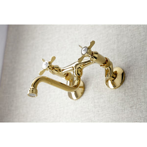 Essex KS116PB Two-Handle 2-Hole Wall Mount Bathroom Faucet, Polished Brass