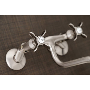 Essex KS116SN Two-Handle 2-Hole Wall Mount Bathroom Faucet, Brushed Nickel