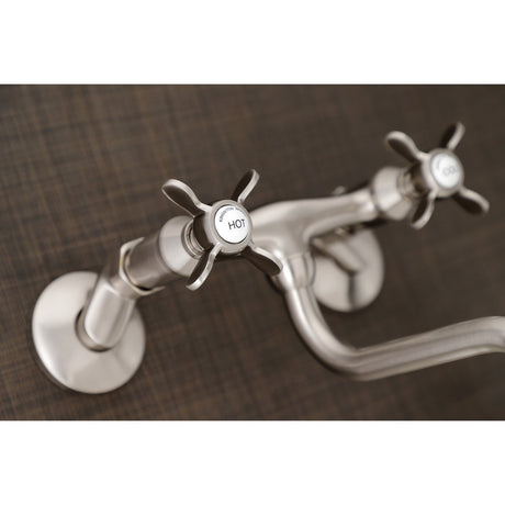 Essex KS116SN Two-Handle 2-Hole Wall Mount Bathroom Faucet, Brushed Nickel
