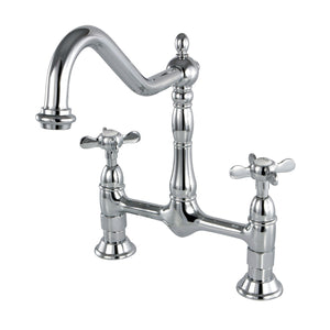 Essex KS1171BEX Two-Handle 2-Hole Deck Mount Bridge Kitchen Faucet, Polished Chrome