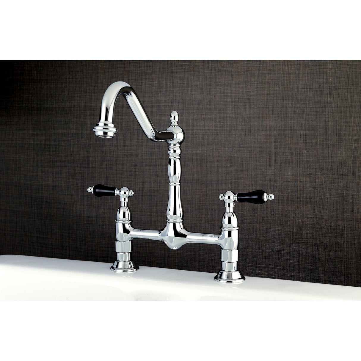 Duchess KS1171PKL Two-Handle 2-Hole Deck Mount Bridge Kitchen Faucet, Polished Chrome