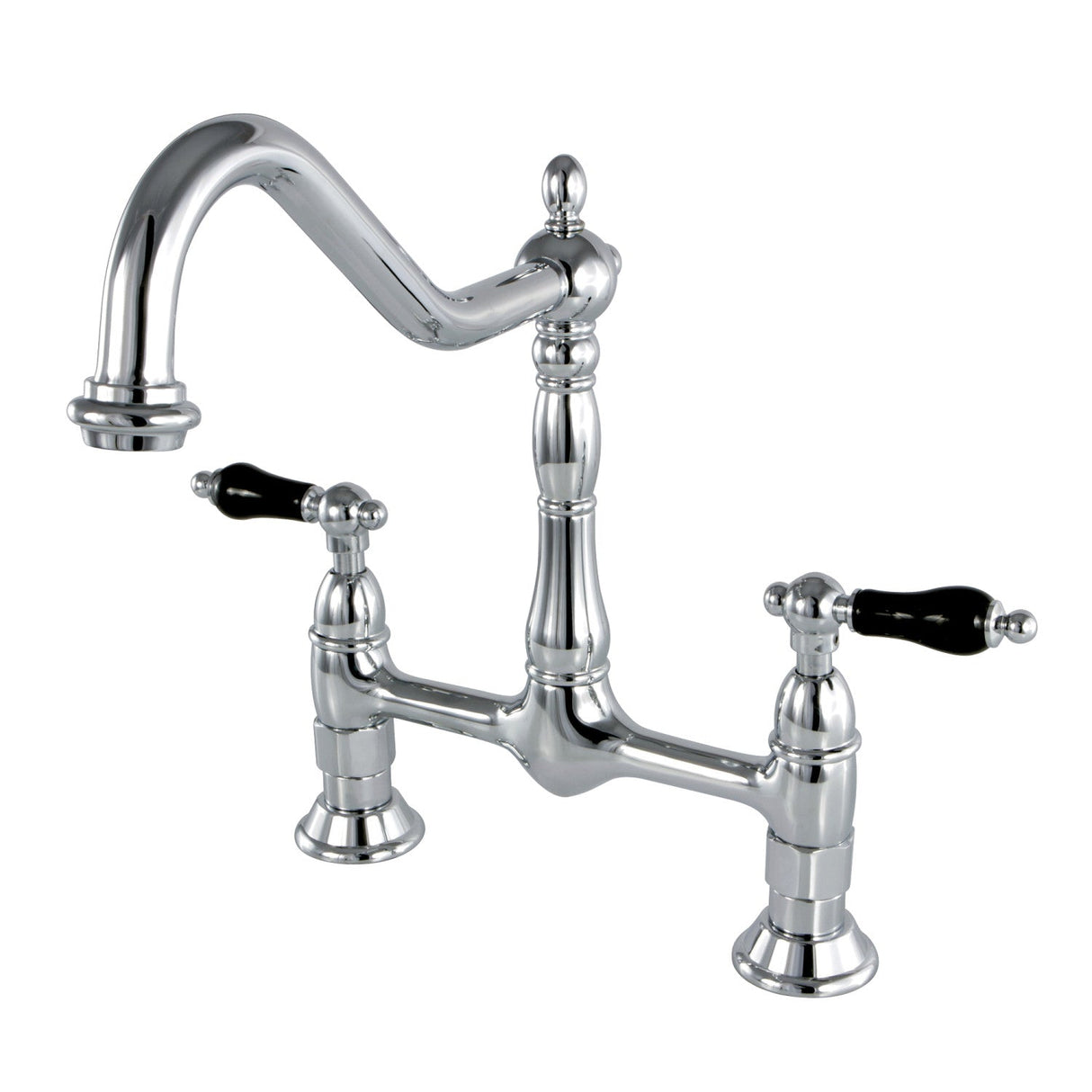 Duchess KS1171PKL Two-Handle 2-Hole Deck Mount Bridge Kitchen Faucet, Polished Chrome