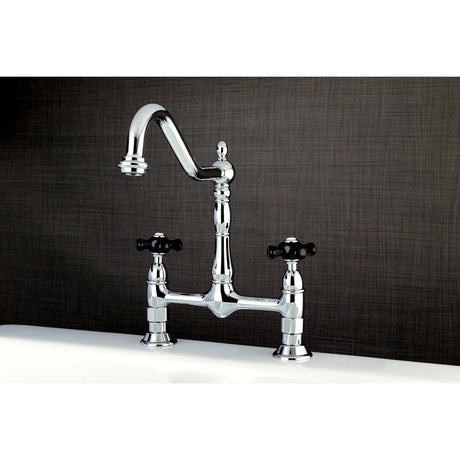 Duchess KS1171PKX Two-Handle 2-Hole Deck Mount Bridge Kitchen Faucet, Polished Chrome