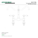 Tudor KS1171TAL Two-Handle 2-Hole Deck Mount Bridge Kitchen Faucet, Polished Chrome