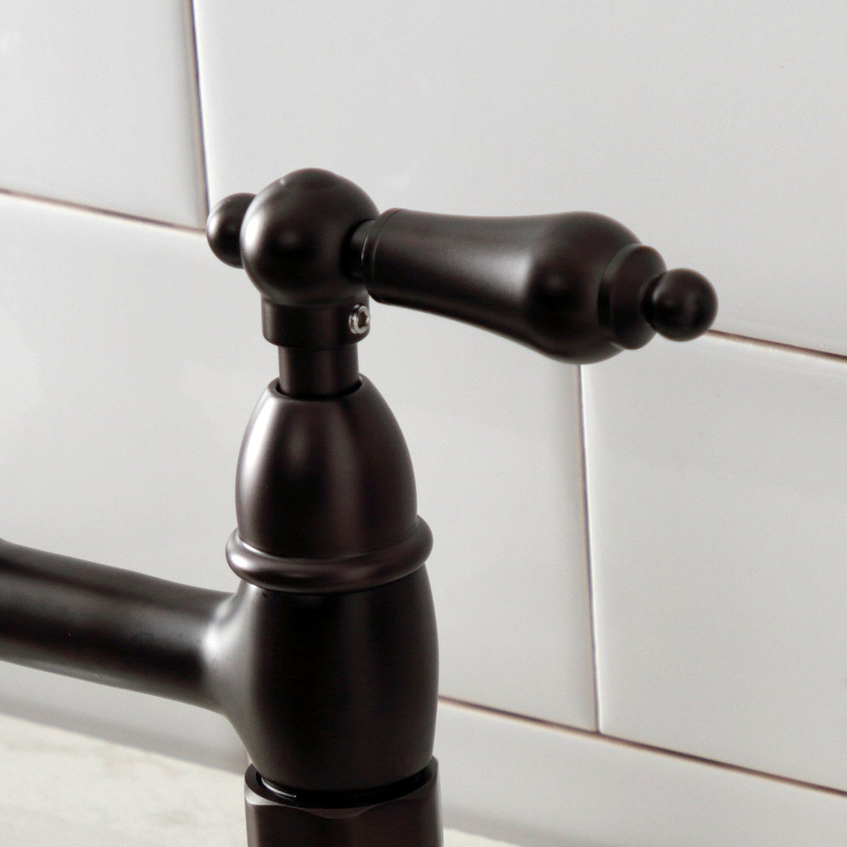 Heritage KS1175AL Two-Handle 2-Hole Deck Mount Bridge Kitchen Faucet, Oil Rubbed Bronze