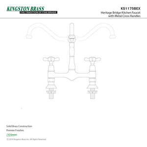 Essex KS1175BEX Two-Handle 2-Hole Deck Mount Bridge Kitchen Faucet, Oil Rubbed Bronze
