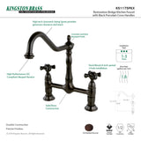 Duchess KS1175PKX Two-Handle 2-Hole Deck Mount Bridge Kitchen Faucet, Oil Rubbed Bronze