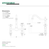 Duchess KS1175PKX Two-Handle 2-Hole Deck Mount Bridge Kitchen Faucet, Oil Rubbed Bronze